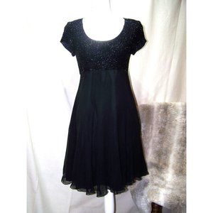 Cache Silk Dress Sequins Cocktail Party Size 8 Formal